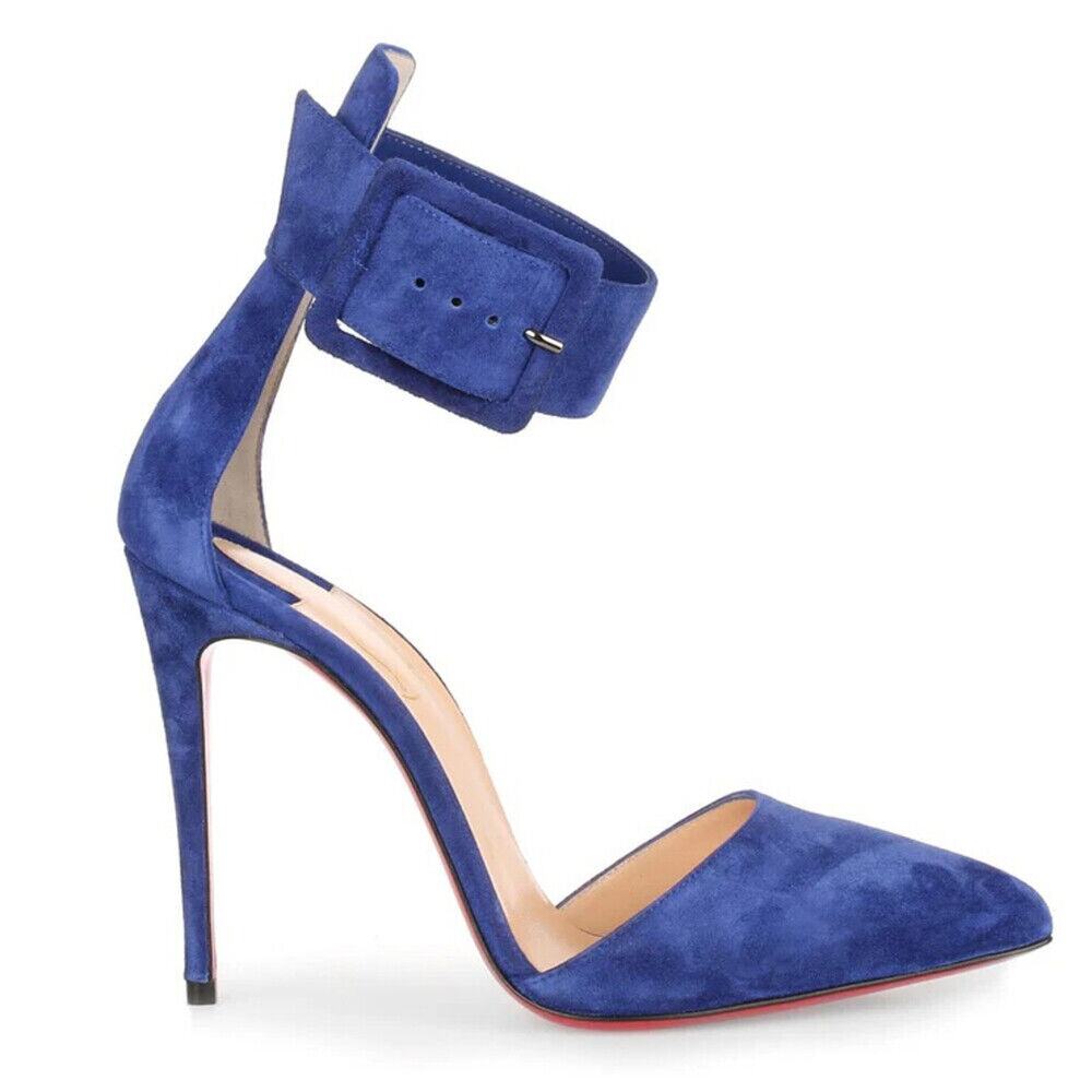 Christian Louboutin NIB Harler Pointed Toe Stiletto Heel Ankle Strap Pumps 39.5